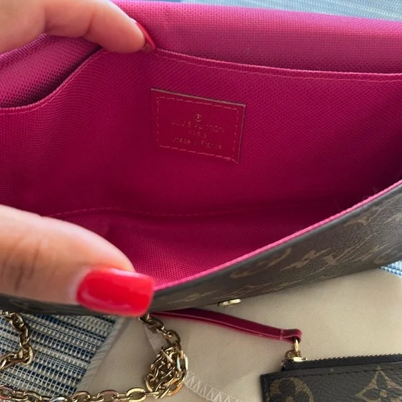 Louis Vuitton Brown Monogram Crossbody Bag with Gold Chain